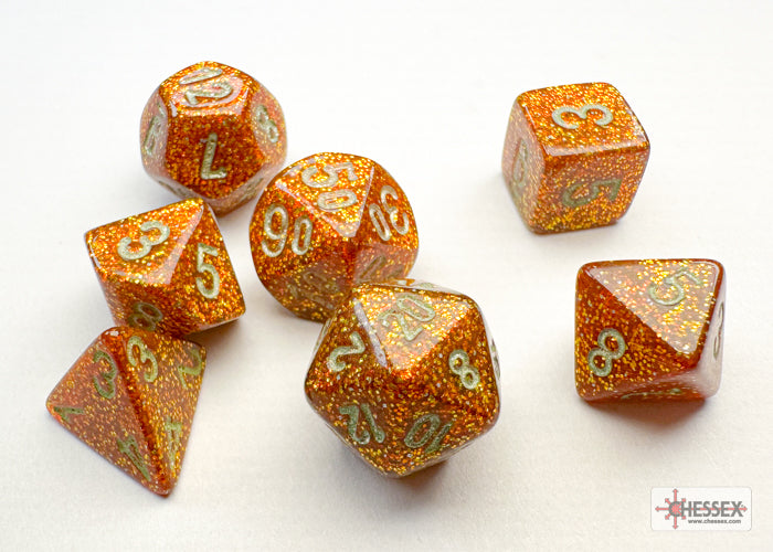 Glitter Mini-hedral Gold/silver 7-Die Set (Chessex) (20503)