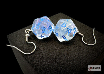 Hook Earrings Borealis Icicle Mini-Poly d20 Pair (Chessex) (54211)