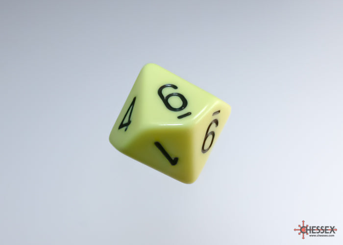 Opaque Pastel Yellow/black Set of Ten d10s (Chessex) (25262)