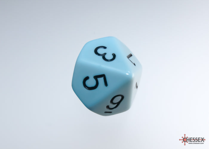 Opaque Pastel Blue/black Set of Ten d10s (Chessex) (25266)