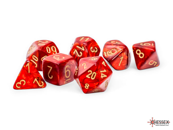 Scarab Mega-hedral Scarlet/gold 7-Die Set (Chessex) (22414)