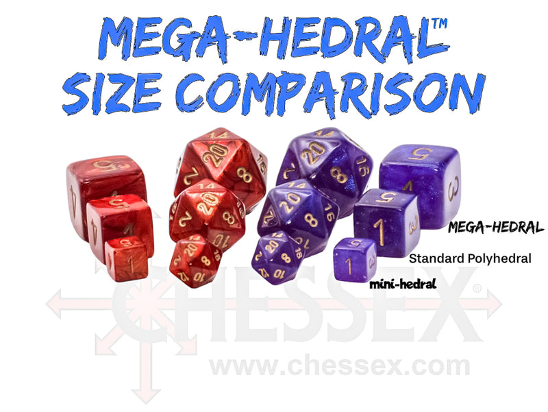 Vortex Mega-hedral Bright Green/black 7-Die Set (Chessex) (22430)