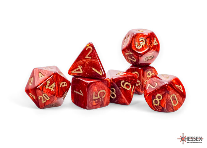 Scarab Mega-hedral Scarlet/gold 7-Die Set (Chessex) (22414)