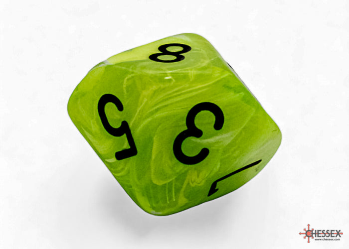 Vortex Mega-hedral Bright Green/black 7-Die Set (Chessex) (22430)