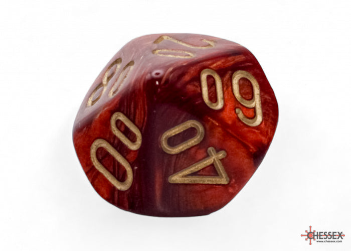 Scarab Mega-hedral Scarlet/gold 7-Die Set (Chessex) (22414)