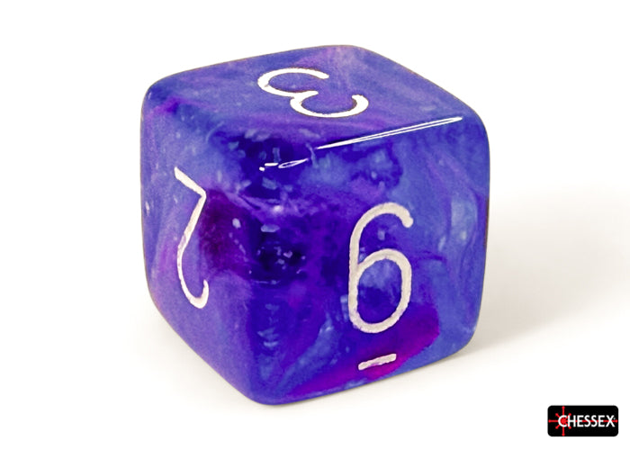 Nebula Aura/white Luminary Polyhedral 7-Dice Set (Chessex) (27567)