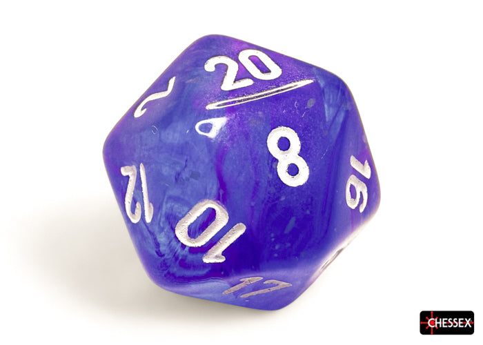 Nebula Aura/white Luminary Polyhedral 7-Dice Set (Chessex) (27567)
