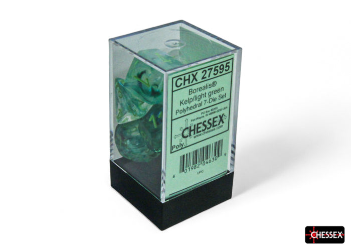 Borealis Kelp/light green Luminary Polyhedral 7-Dice Set (Chessex) (27595)