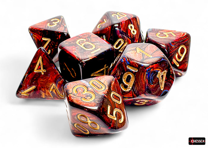 Scarab Mega-hedral Blue Blood/gold 7-Die Set (Chessex) (22419)