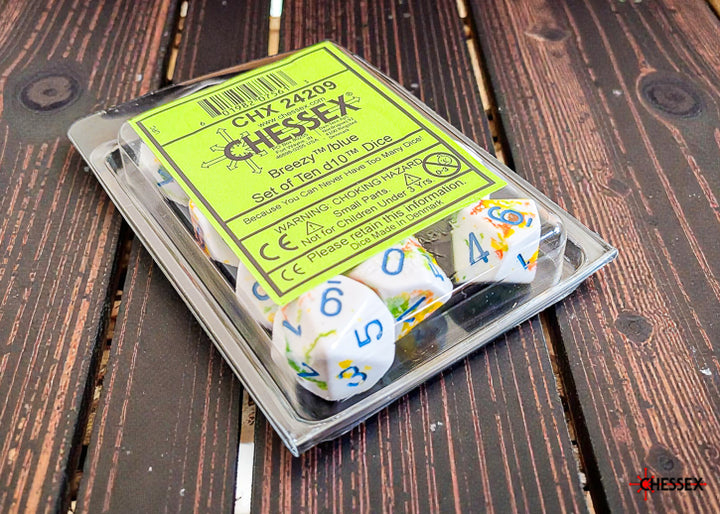 Brush Breezy/blue Set of Ten d10s (Chessex) (24209)