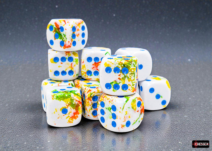Brush Breezy/blue 16mm d6 Dice Block (12 dice) (Chessex) (24609)