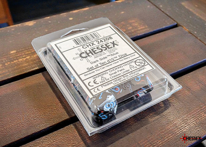 Brush Dark Side/blue Set of Ten d10s (Chessex) (24208)