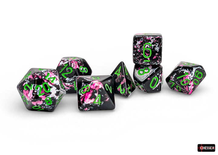 Brush Polyhedral Paintball/green 7-Die Set (Chessex) (24414)