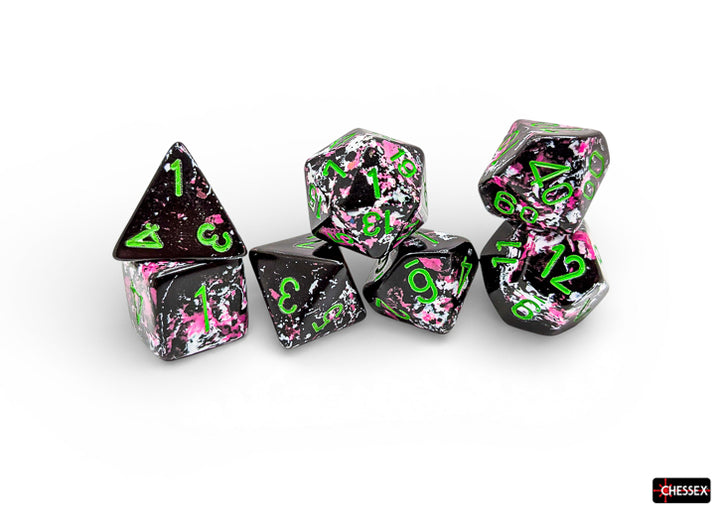 Brush Polyhedral Paintball/green 7-Die Set (Chessex) (24414)