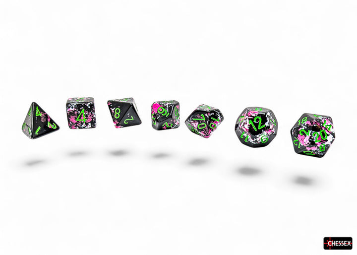 Brush Polyhedral Paintball/green 7-Die Set (Chessex) (24414)