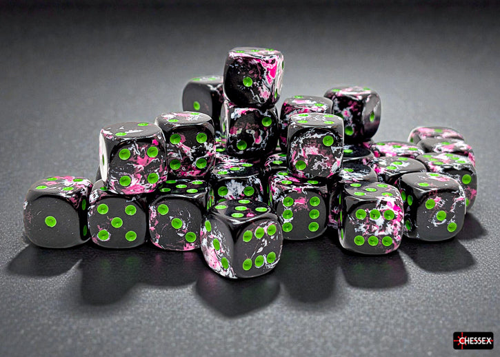 Brush Paintball/green 12mm d6 Dice Block (36 dice) (Chessex) (24814)