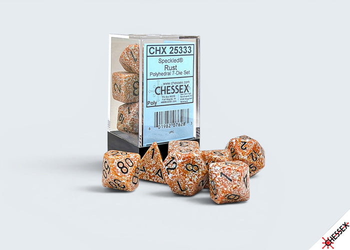 Speckled Rust Polyhedral 7-Dice Set (Chessex) (25333)