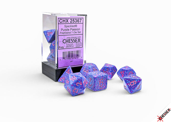 Speckled Purple Passion Polyhedral 7-Dice Set (Chessex) (25367)