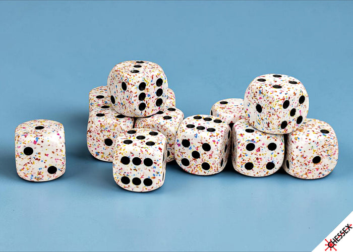 Speckled Birthday 16mm d6 Dice Block (12 dice) (Chessex) (25721)
