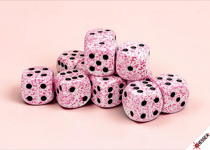 Speckled Pink 16mm d6 Dice Block (12 dice) (Chessex) (25754)