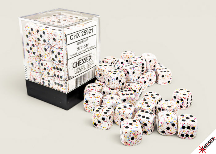 Speckled Birthday 12mm d6 Dice Block (36 dice) (Chessex) (25921)