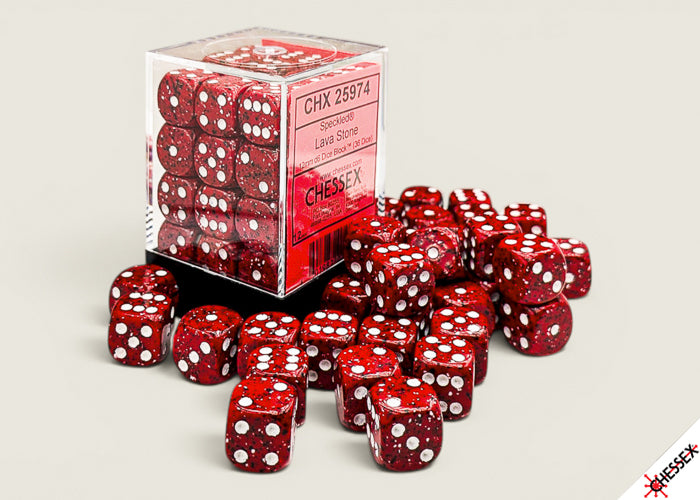 Speckled Lava Stone 12mm d6 Dice Block (36 dice) (Chessex) (25974)