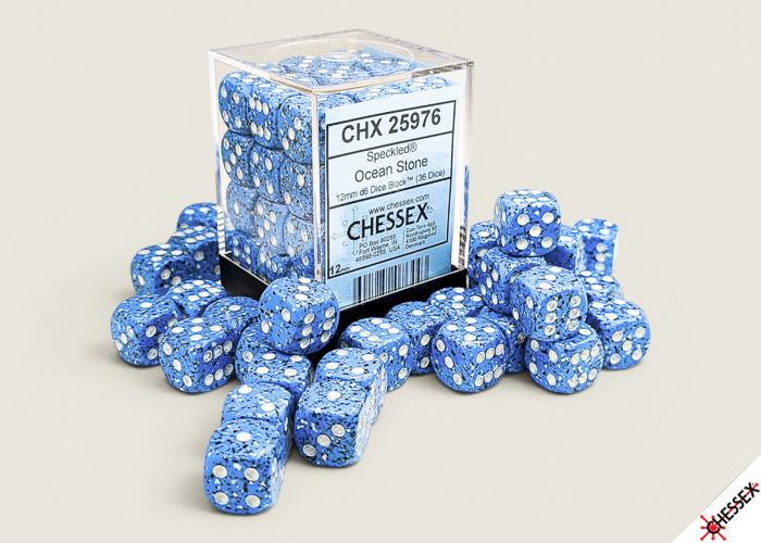 Speckled Ocean Stone 12mm d6 Dice Block (36 dice) (Chessex) (25976)