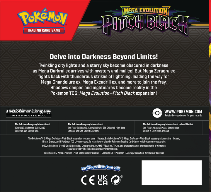 Pokemon TCG: ME05 Pitch Black - Booster Display