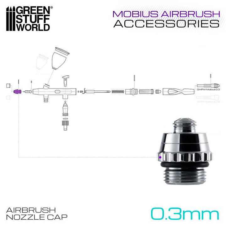 0.3mm Airbrush Nozzle Cap for Mobius Airbrush (Green Stuff World)