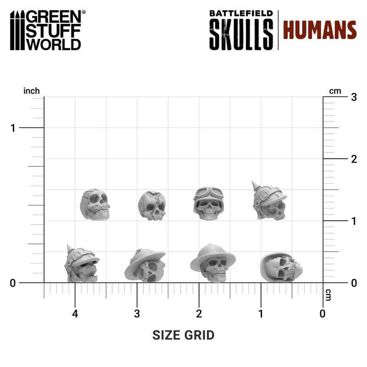 1000x Battlefield Resin Skulls 1:48-1:35 (Green Stuff World)