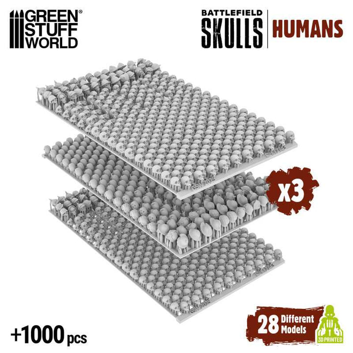 1000x Battlefield Resin Skulls 1:48-1:35 (Green Stuff World)