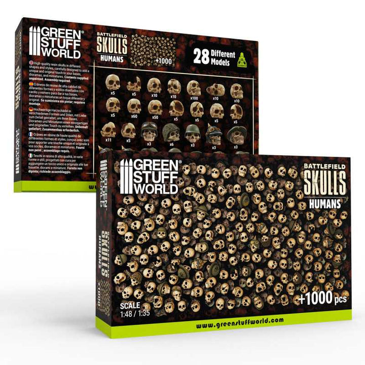 1000x Battlefield Resin Skulls 1:48-1:35 (Green Stuff World)