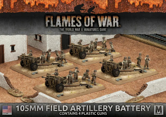 Flames of War: 105mm Field Artillery Battery (Plastic) (UBX60)