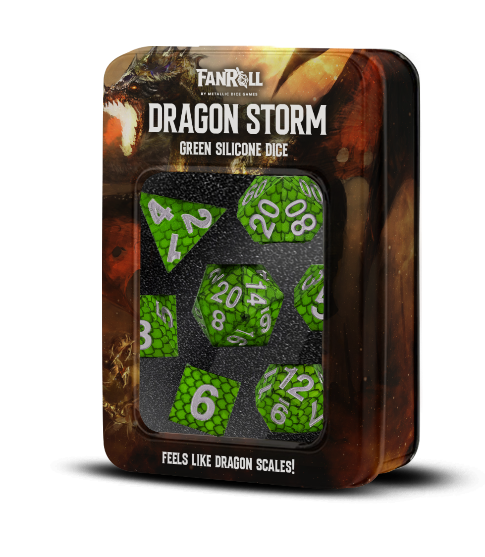 Dragon Storm Silicone Dice Set: Green Dragon Scales (FanRoll)