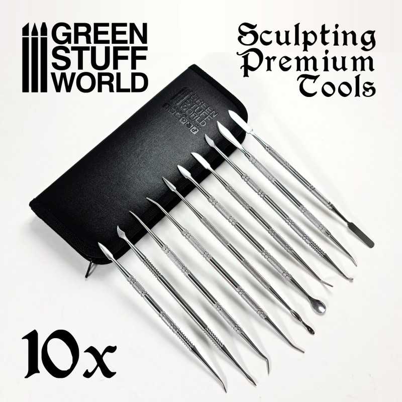 10x Professional Sculpting Tools with case (Green Stuff World)