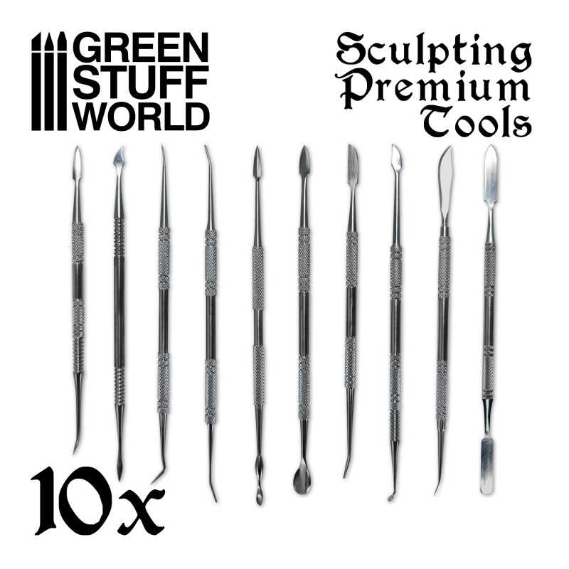 10x Professional Sculpting Tools with case (Green Stuff World)