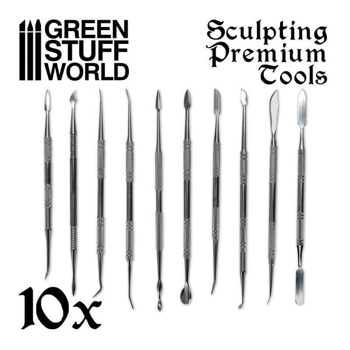 10x Professional Sculpting Tools with case (Green Stuff World)