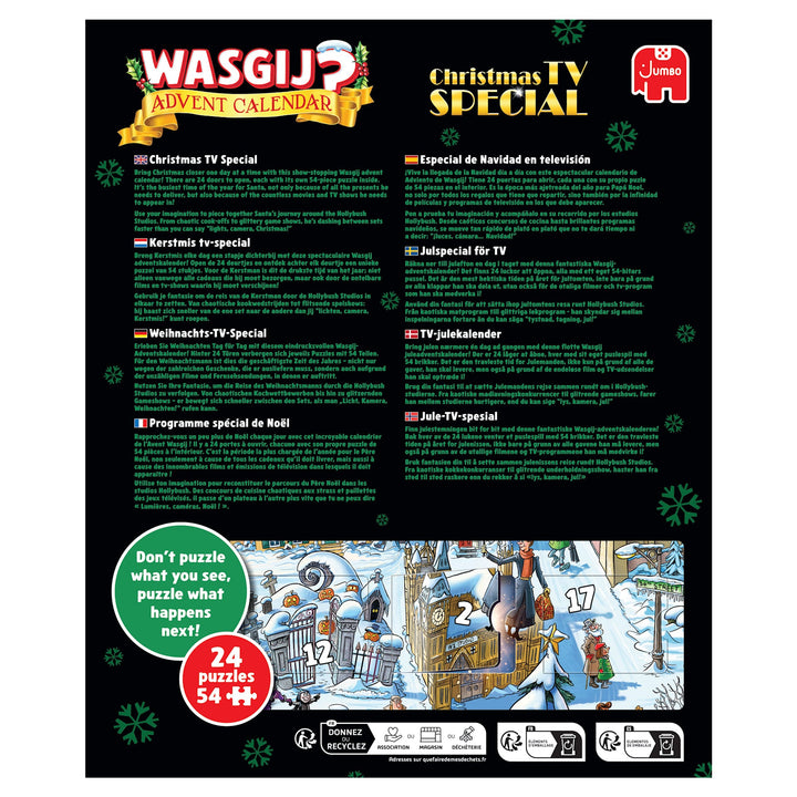 Wasgij Christmas: Advent Calendar 2026 - Christmas TV Special (24x54 brikker)