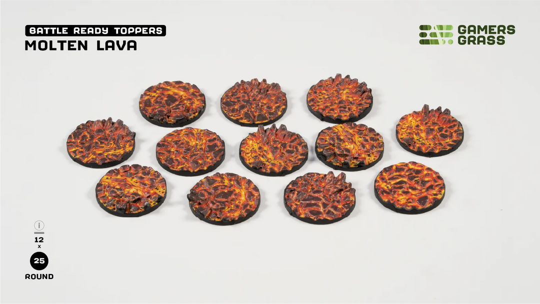 GamersGrass Molten Lava - Round 25mm (x12)