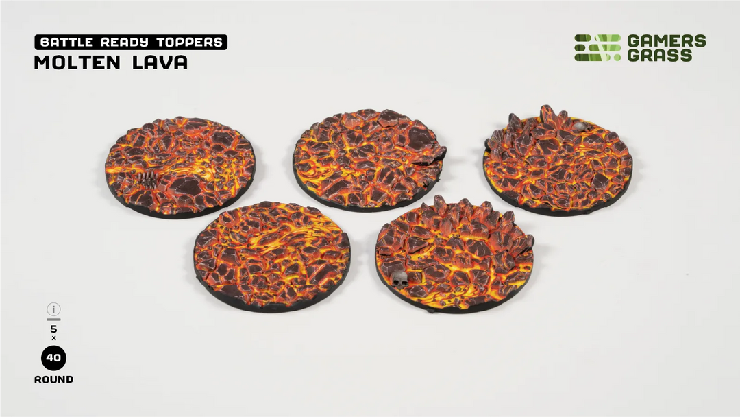GamersGrass Molten Lava - Round 40mm (x5)
