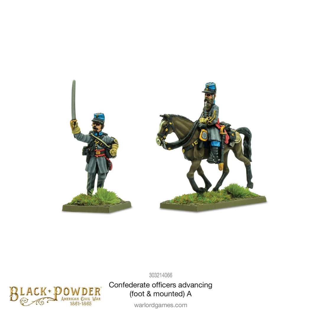 Black Powder: American Civil War - Confederate Officers advancing (foot & mounted) A