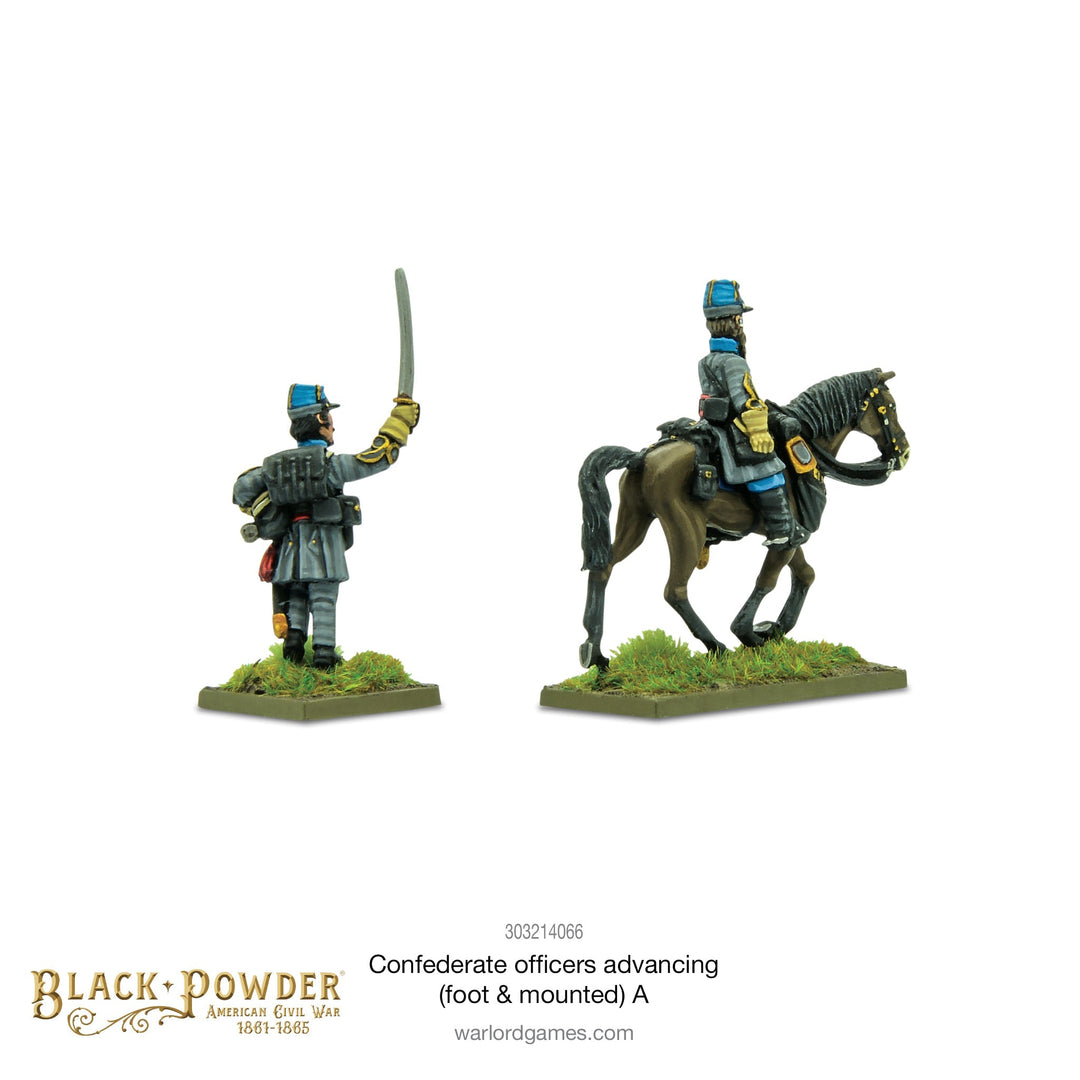 Black Powder: American Civil War - Confederate Officers advancing (foot & mounted) A