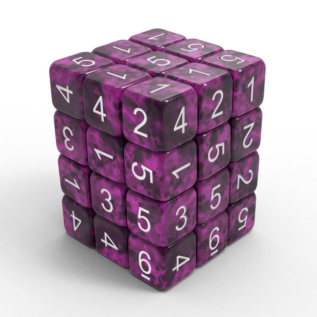 36x D6 12mm Dice - Purple Black (Green Stuff World)