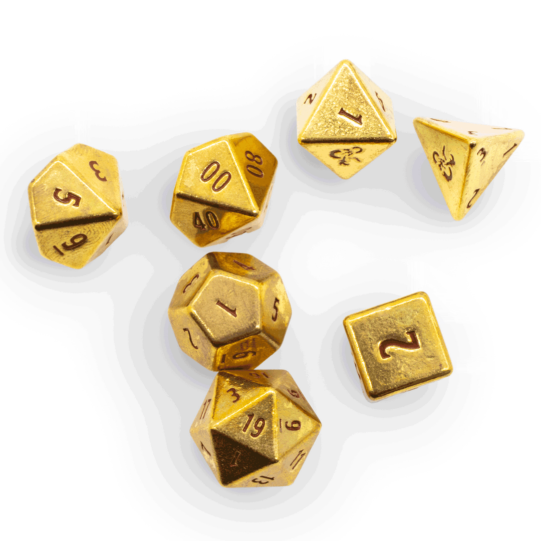 50th Anniversary Heavy Metal 7 RPG Dice Set for Dungeons & Dragons (Ultra PRO)