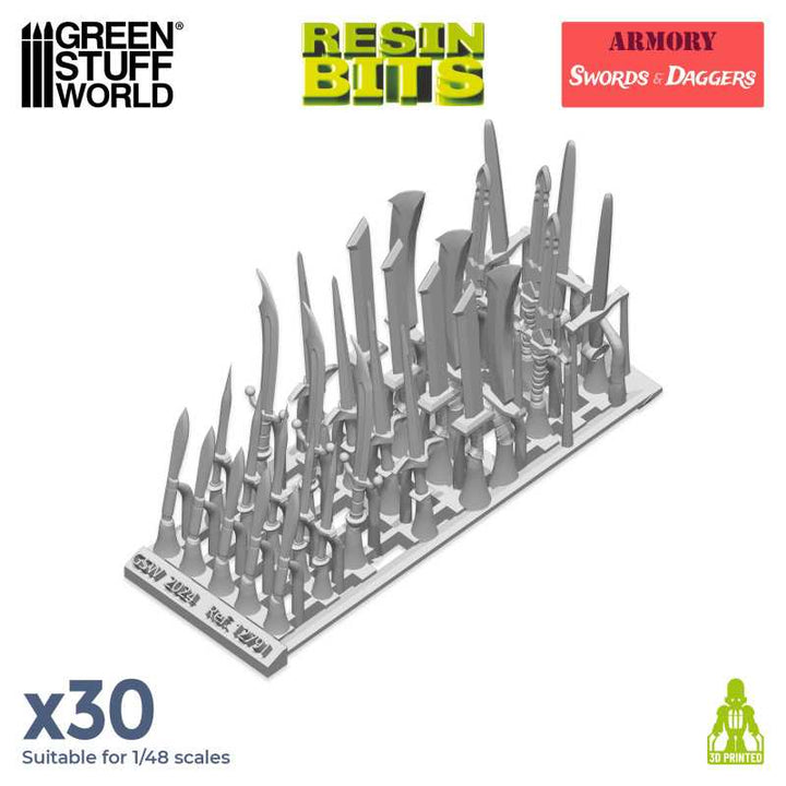 3D printed set - Swords & Daggers (Green Stuff World)