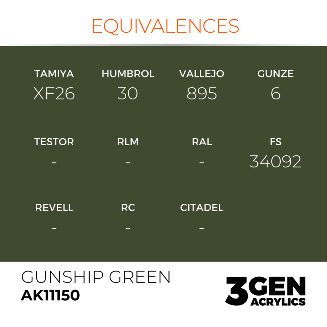 3GEN Acrylics: Gunship Green (AK Interactive) (AK11150)