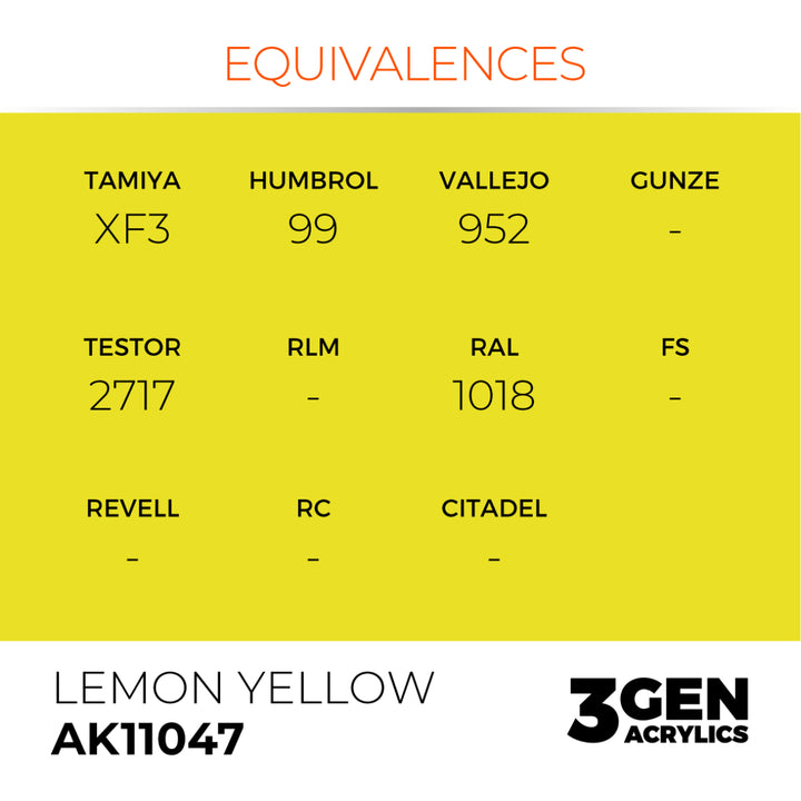 3GEN Acrylics: Lemon Yellow (AK Interactive) (AK11047)