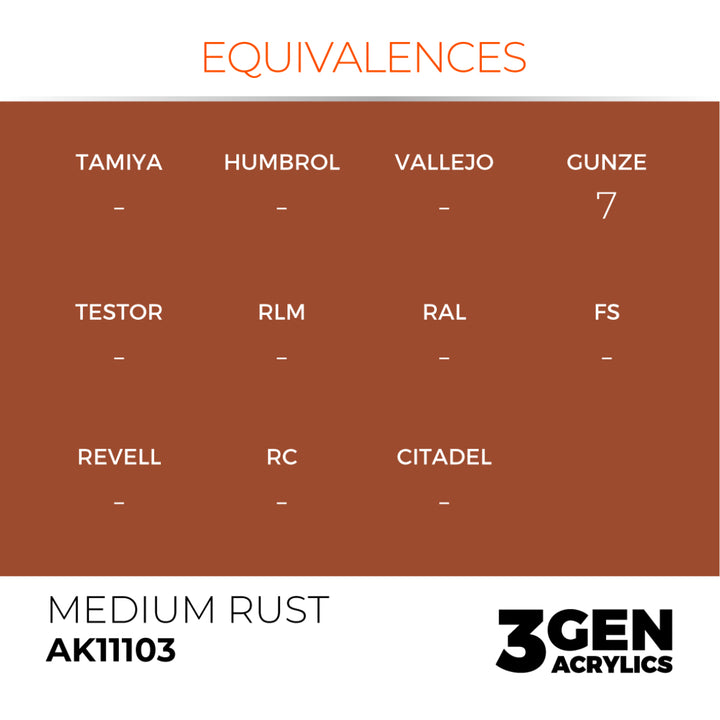 3GEN Acrylics: Medium Rust (AK Interactive) (AK11103)