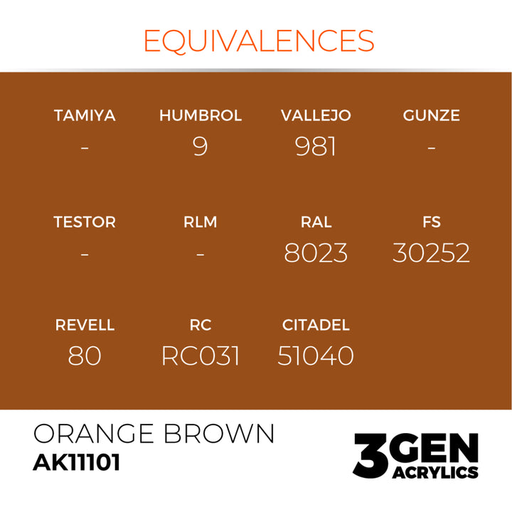 3GEN Acrylics: Orange Brown (AK Interactive) (AK11101)