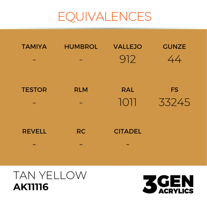 3GEN Acrylics: Tan Yellow (AK Interactive) (AK11116)